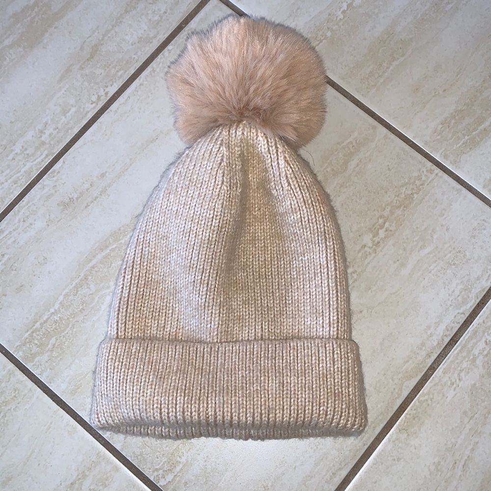Norla Canada Beige/Tqn Pom Pom Hat